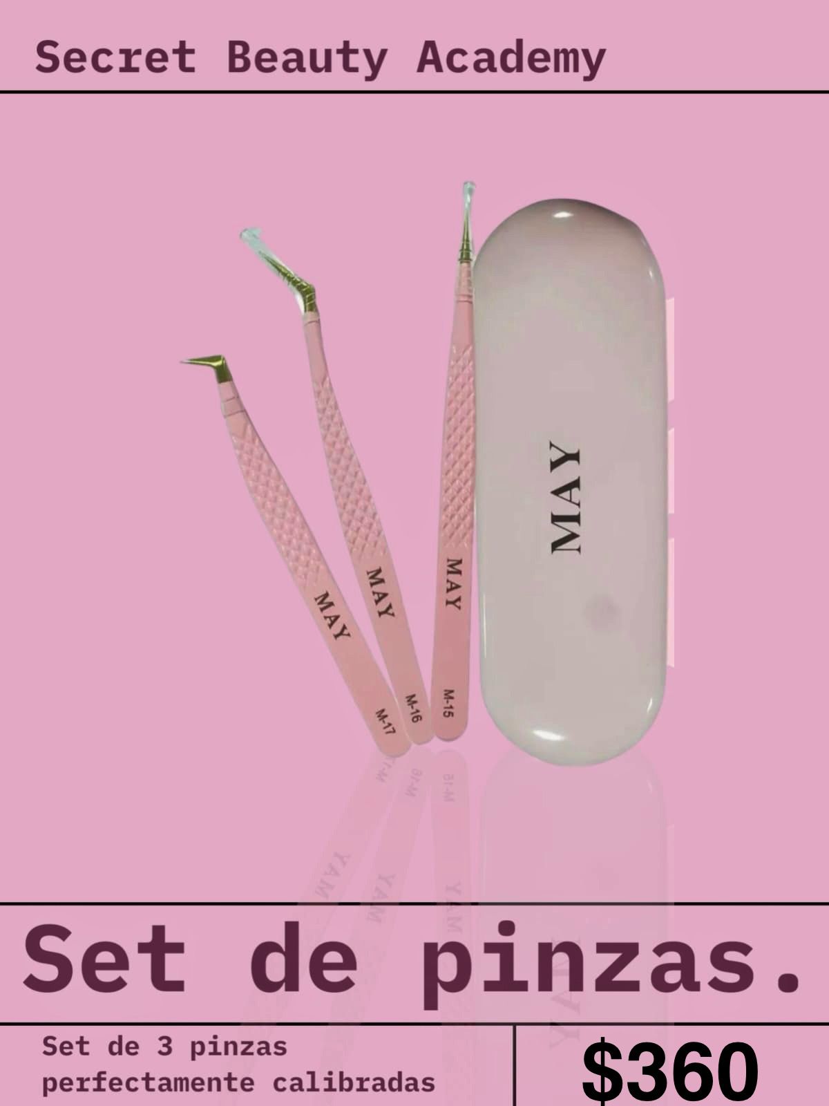 Set Profesional de 3 Pinzas para Pestañas